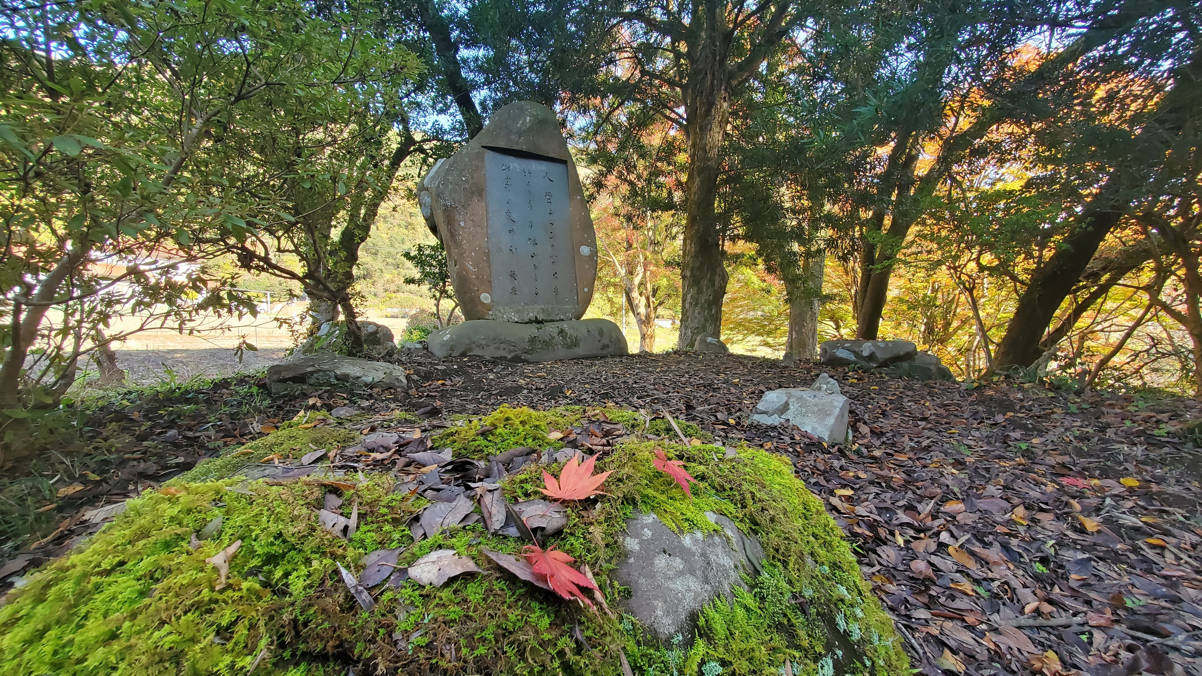 鴨山公園の石碑です